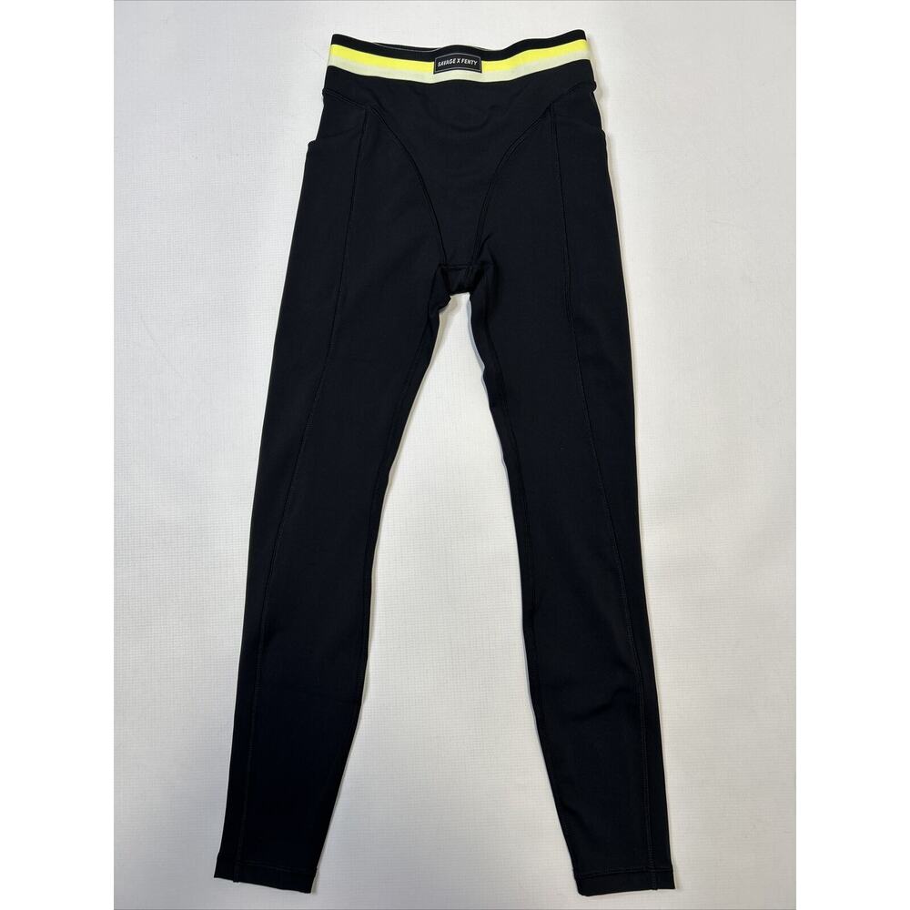 Savage x Fenty Lineup High-Waist Pocket Legging Size XS Black Yellow